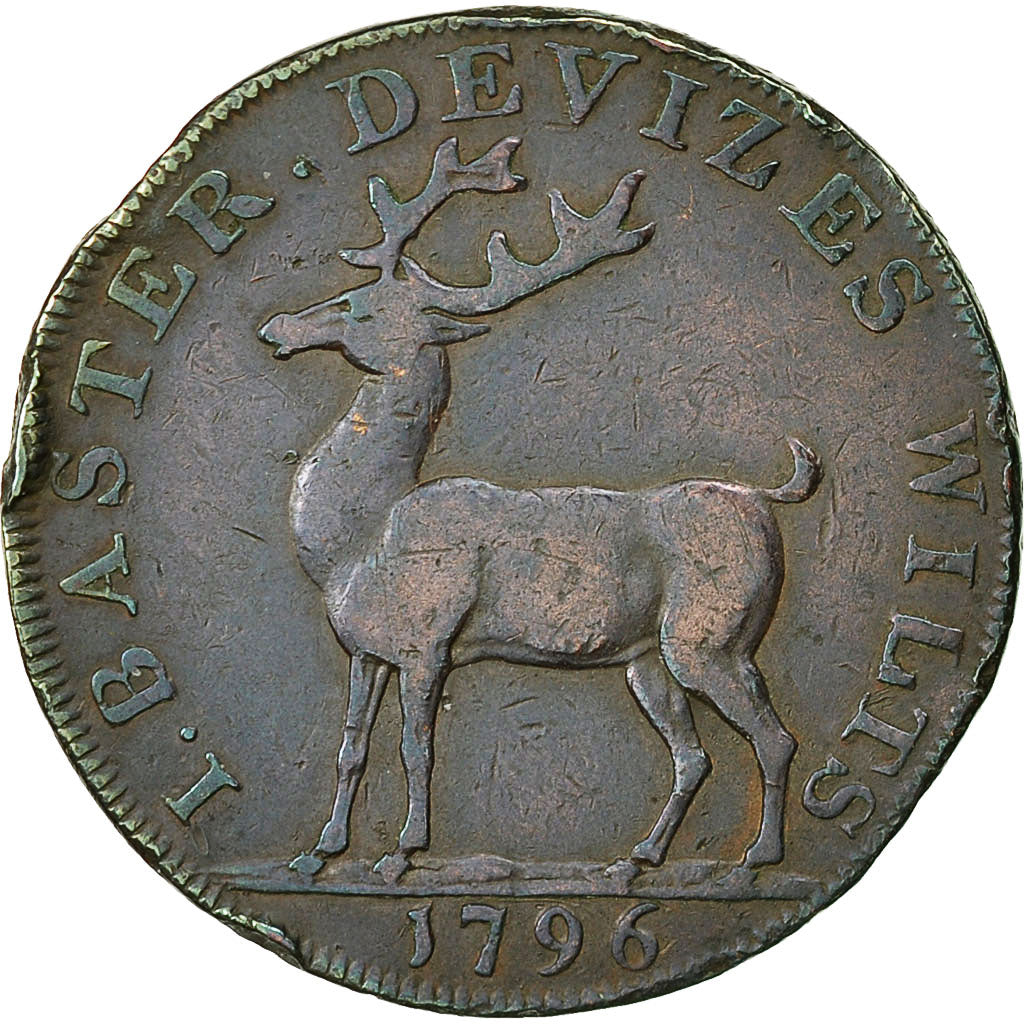Coin, Great Britain, Wiltshire, Halfpenny Token, 1796, Devizes, EF(40-45)