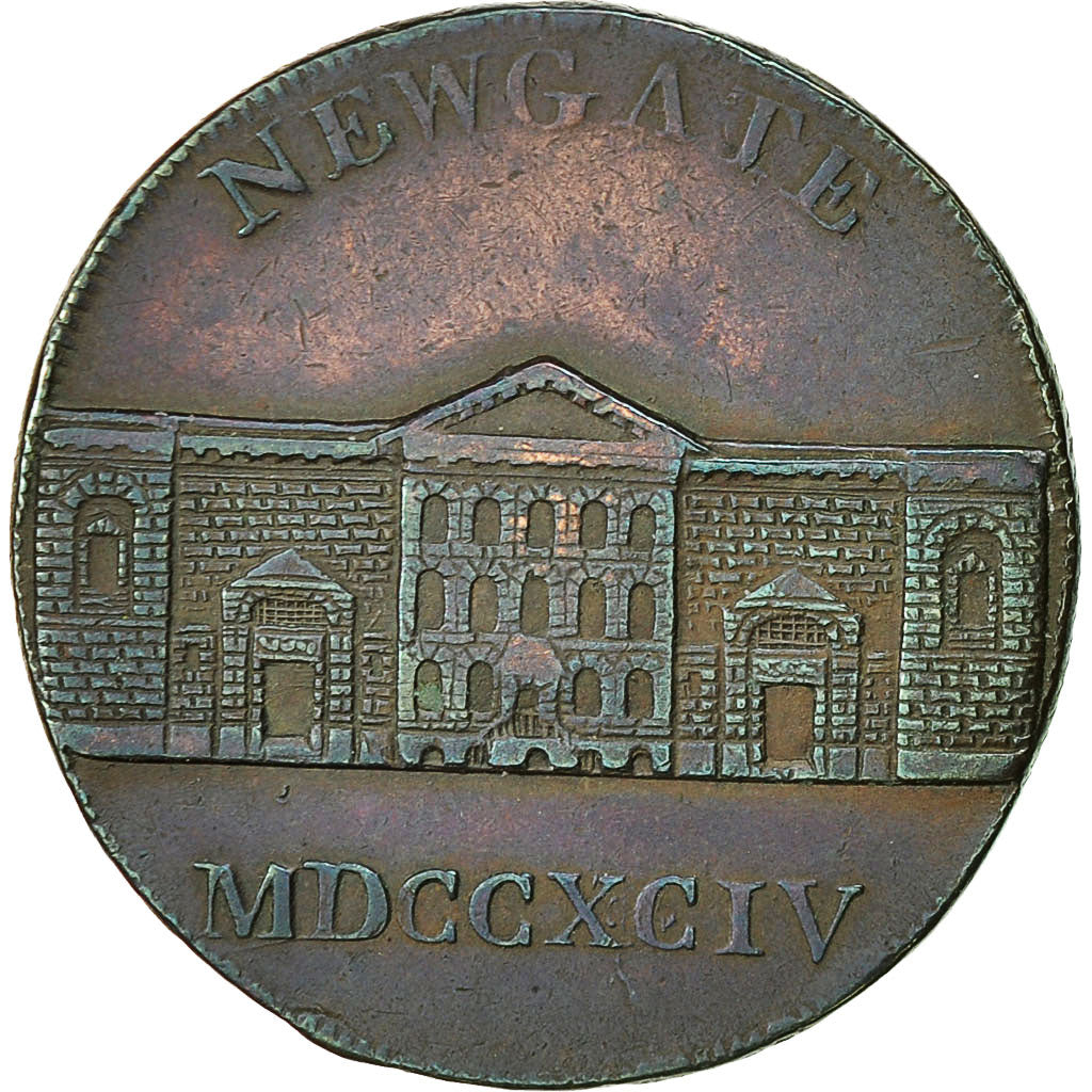 Coin, Great Britain, Newgate Prison, Halfpenny Token, 1794, Middlesex