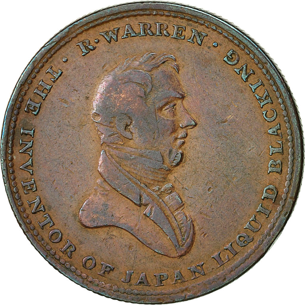 Moneta, Gran Bretagna, Robert Warren, Halfpenny Token, London, BB, Rame