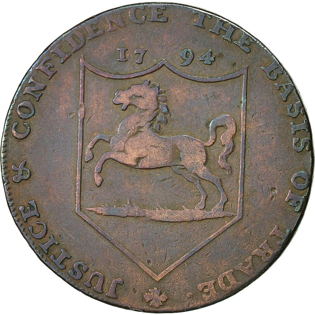 Coin, Great Britain, Kent, Halfpenny Token, 1794, Hawkhurst, VF(30-35), Copper