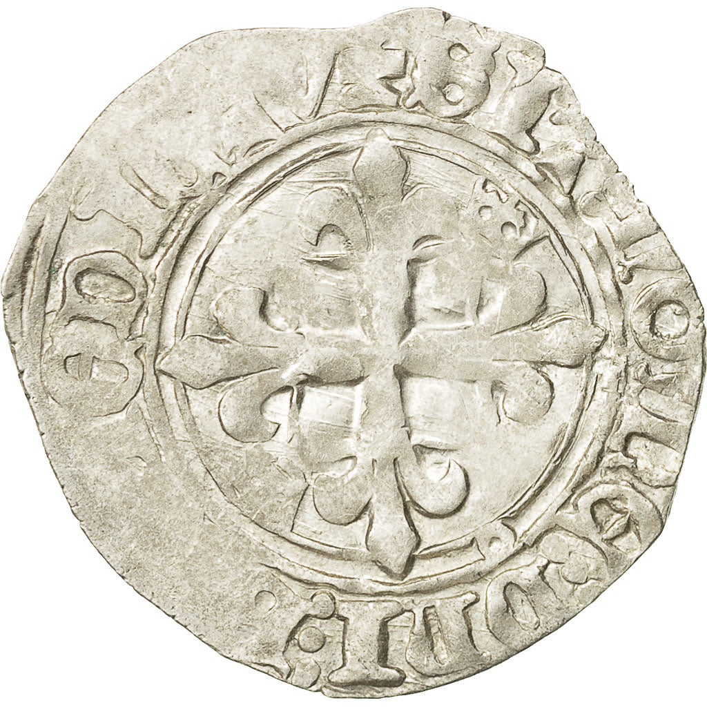 Münze, Frankreich, Charles VI, Florette, Poitiers, SS, Billon, Duplessy:387A