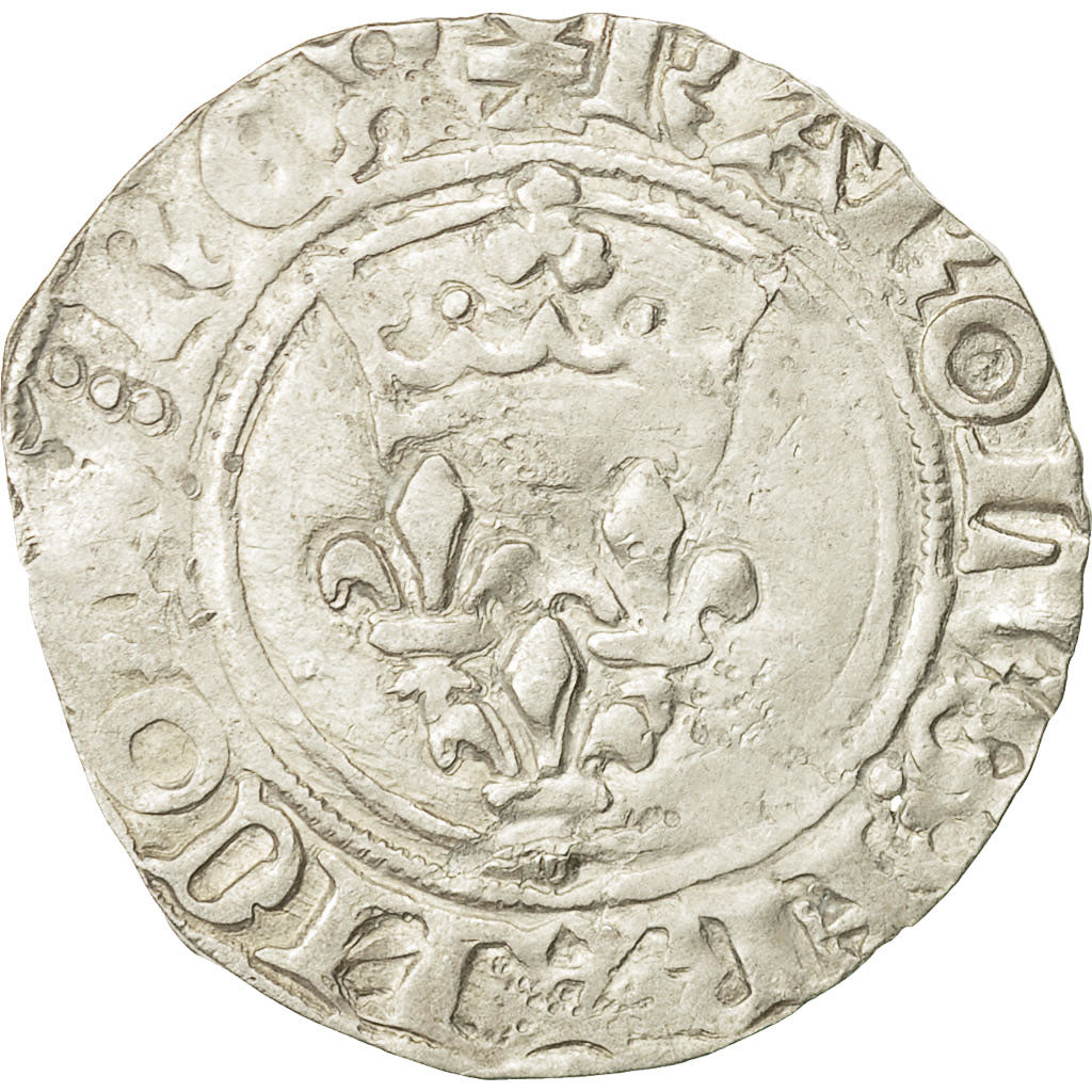 Münze, Frankreich, Charles VI, Florette, Poitiers, SS, Billon, Duplessy:387A