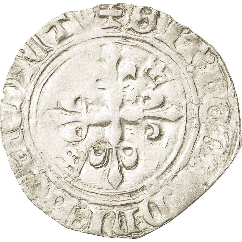 Münze, Frankreich, Charles VI, Florette, Poitiers, SS, Billon, Duplessy:387A
