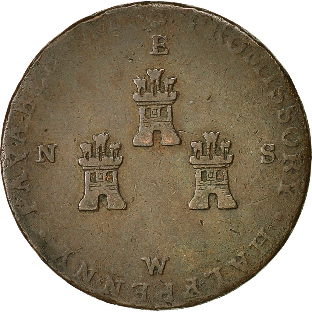 Coin, Great Britain, Cheshire, Halfpenny Token, Chester, VF(20-25), Copper