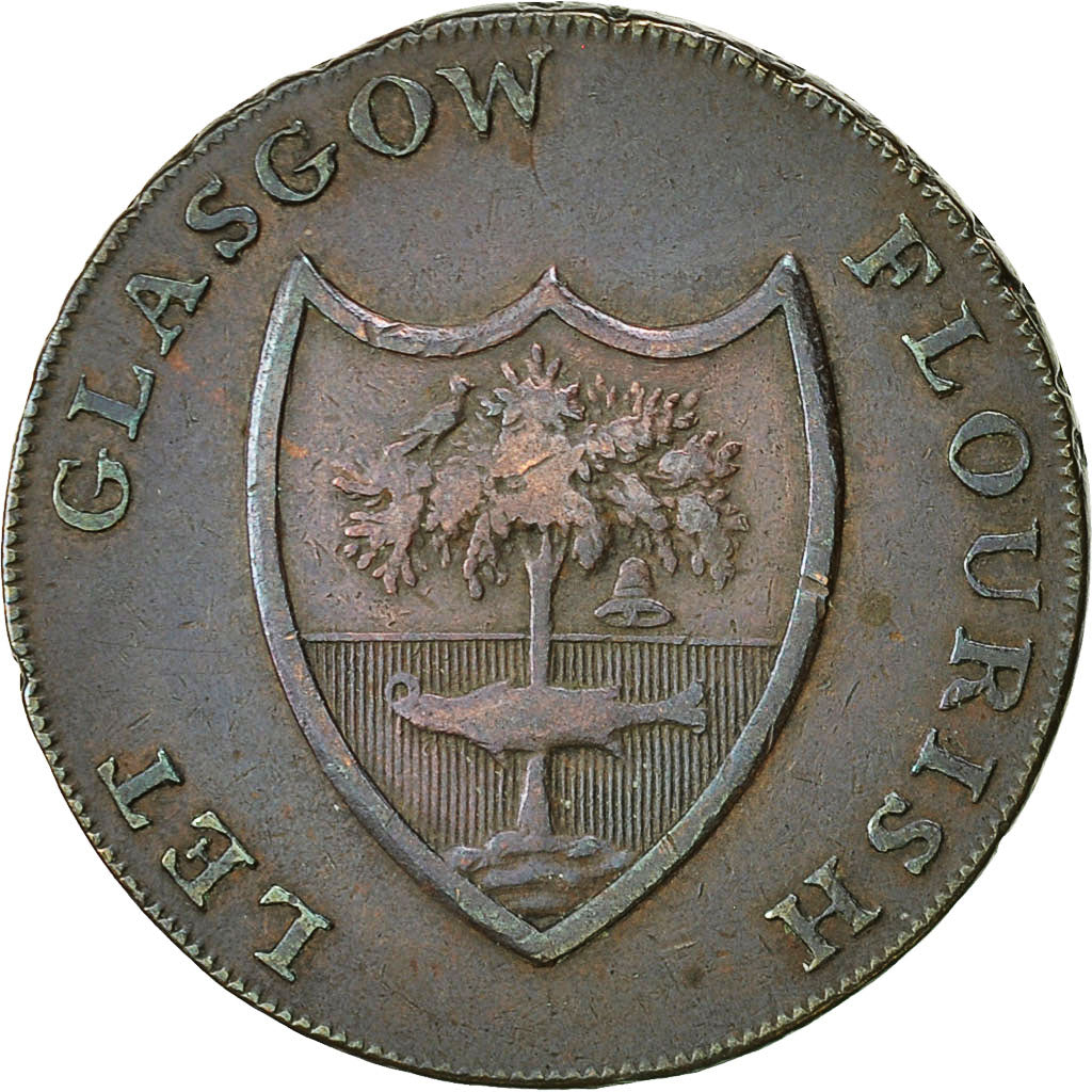 Coin, Scotland, Halfpenny Token, 1791, Glasgow, VF(30-35), Copper