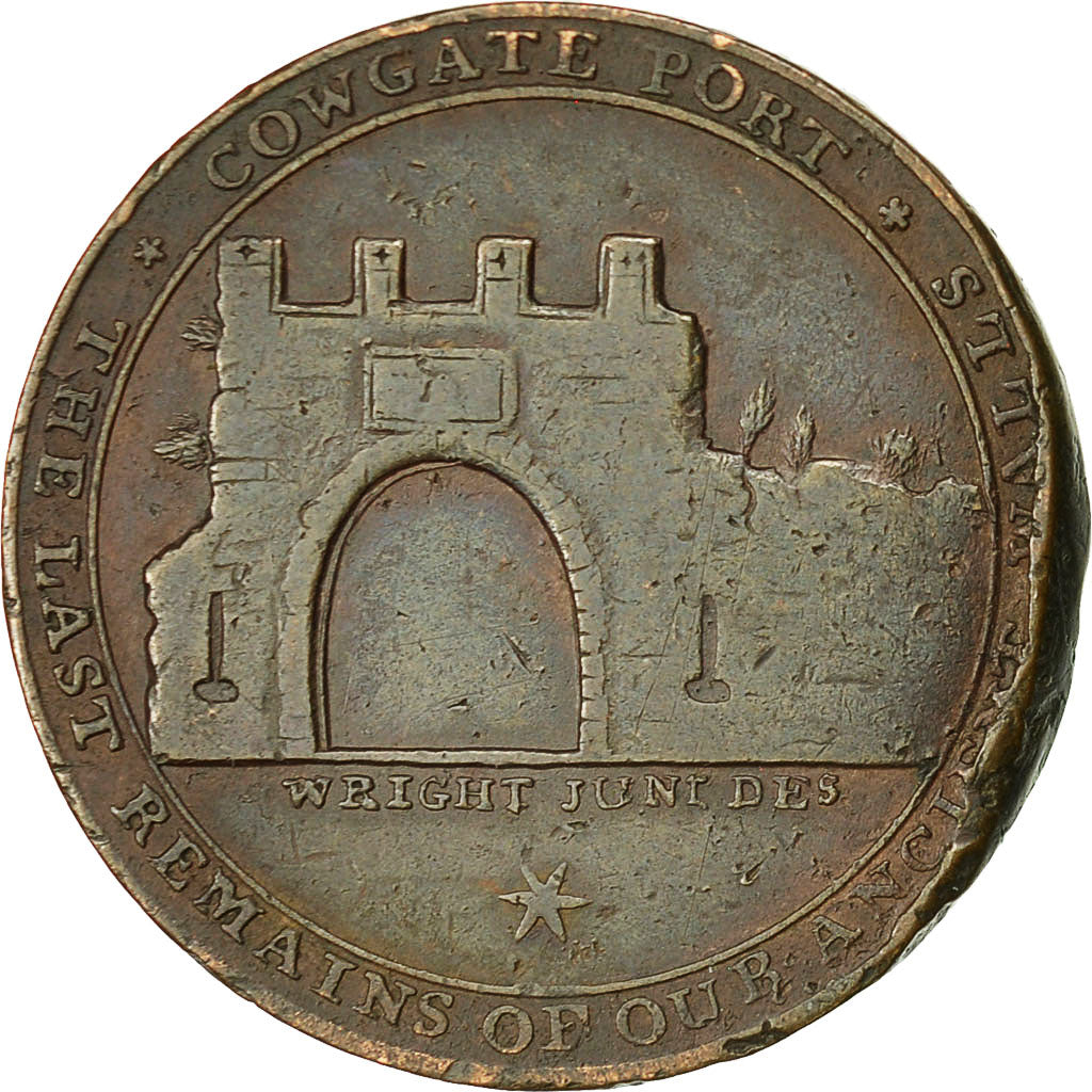 Coin, Scotland, Angusshire, Halfpenny Token, 1797, Dundee, VF(30-35), Copper