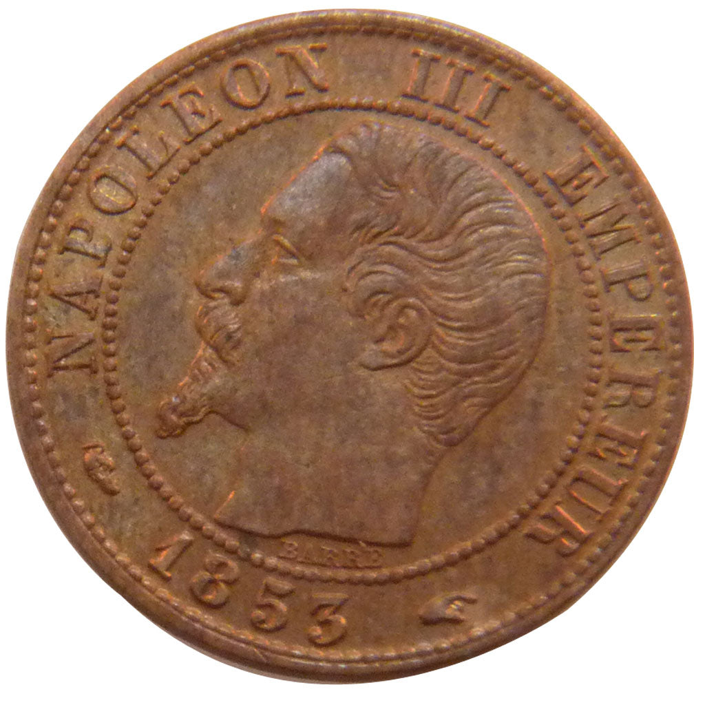 FRANCE, Napoléon III, Centime, 1853, Paris, KM #775.1, AU(55-58), Bronze, Gadour