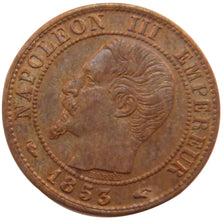 FRANCE, Napoléon III, Centime, 1853, Paris, KM #775.1, AU(55-58), Bronze, Gadour