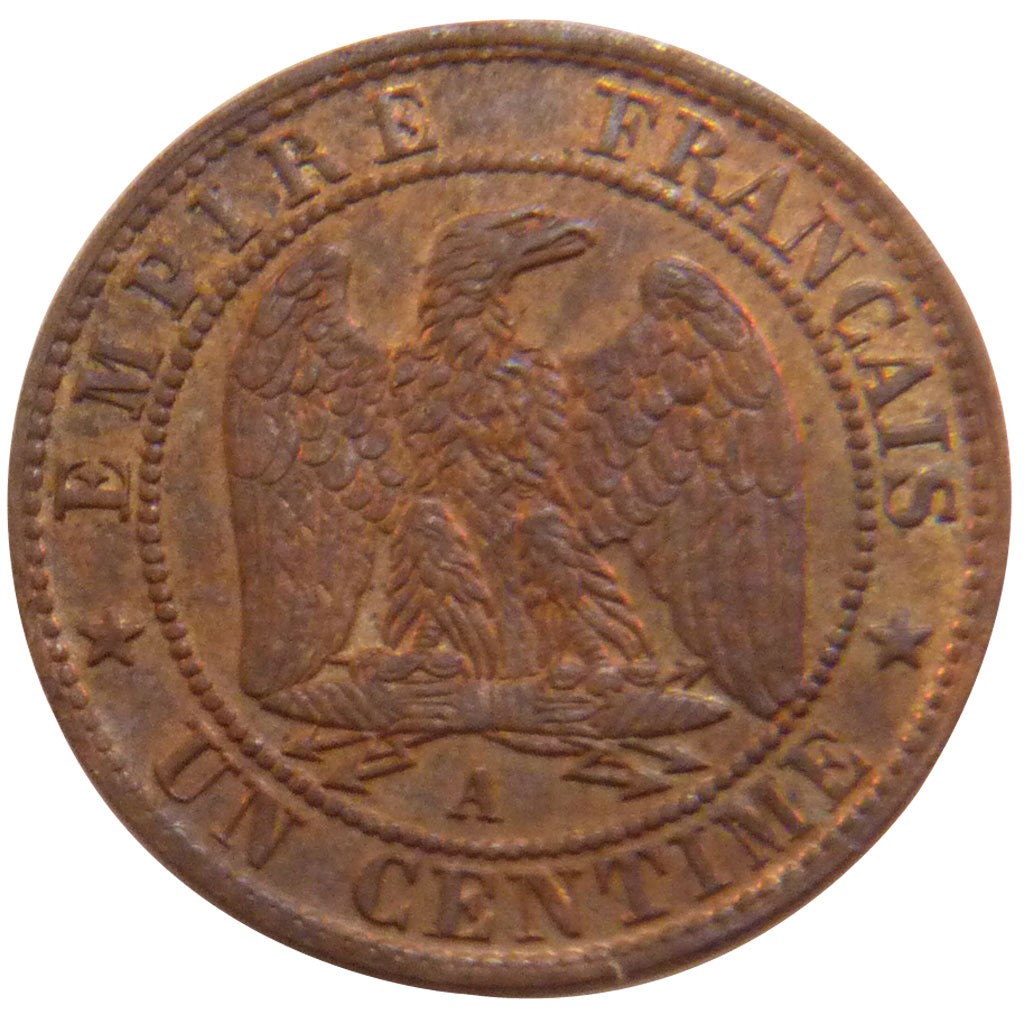 FRANCE, Napoléon III, Centime, 1853, Paris, KM #775.1, AU(55-58), Bronze, Gadour