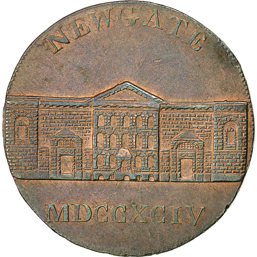 Monnaie, Grande-Bretagne, Newgate Prison, Halfpenny Token, 1794, Middlesex