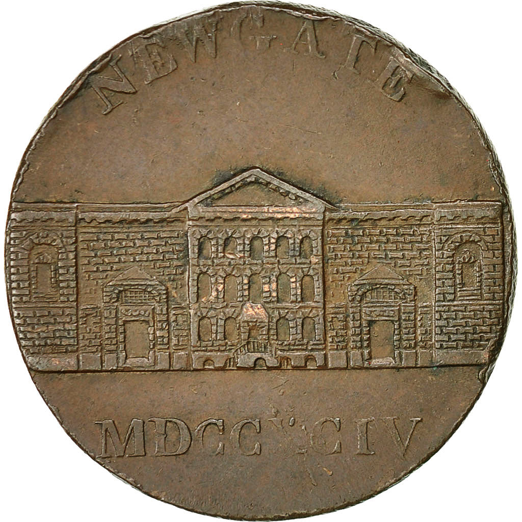 Coin, Great Britain, Newgate Prison, Halfpenny Token, 1794, Middlesex