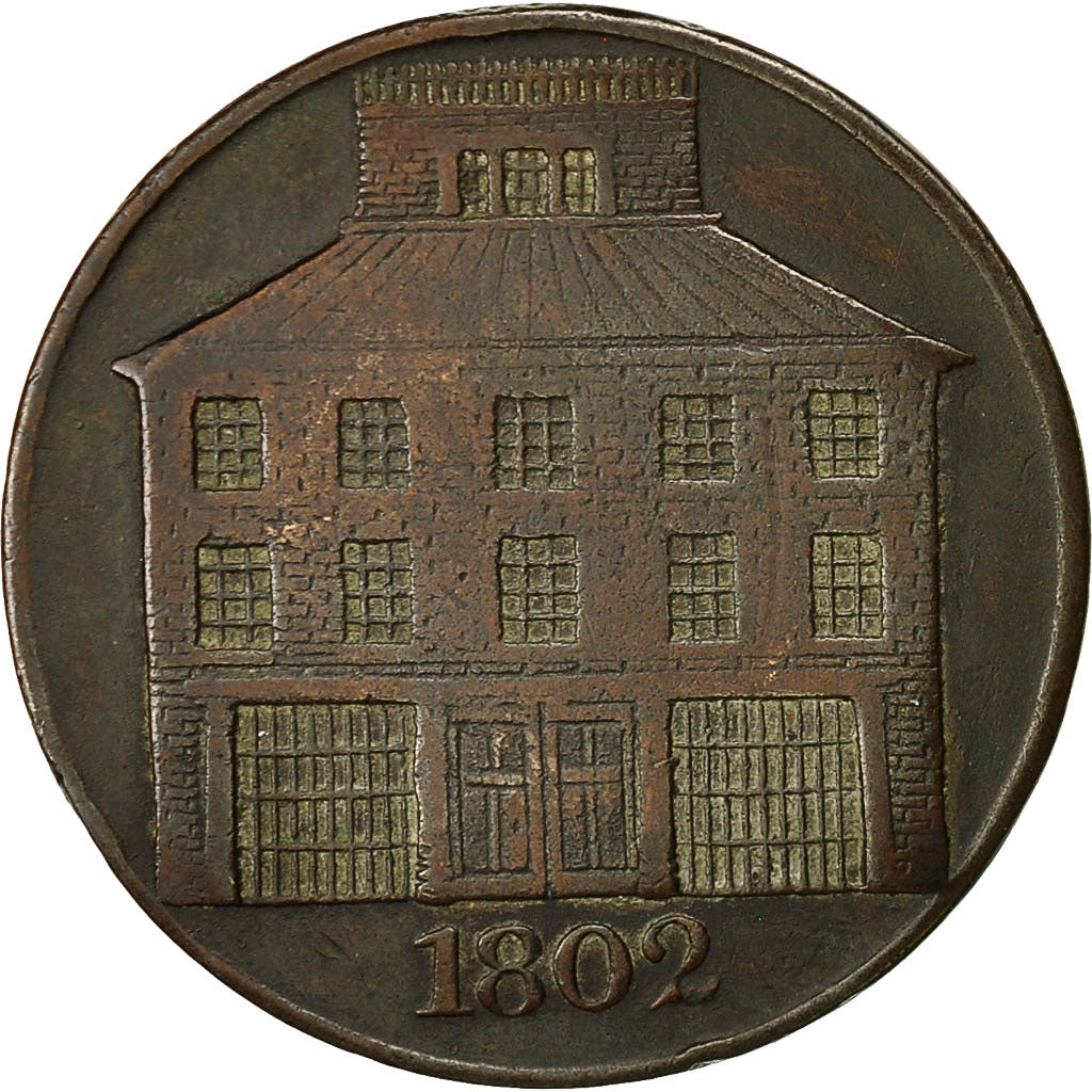 Coin, Ireland, Panthéon, Halfpenny Token, 1802, Dublin, VF(20-25), Copper