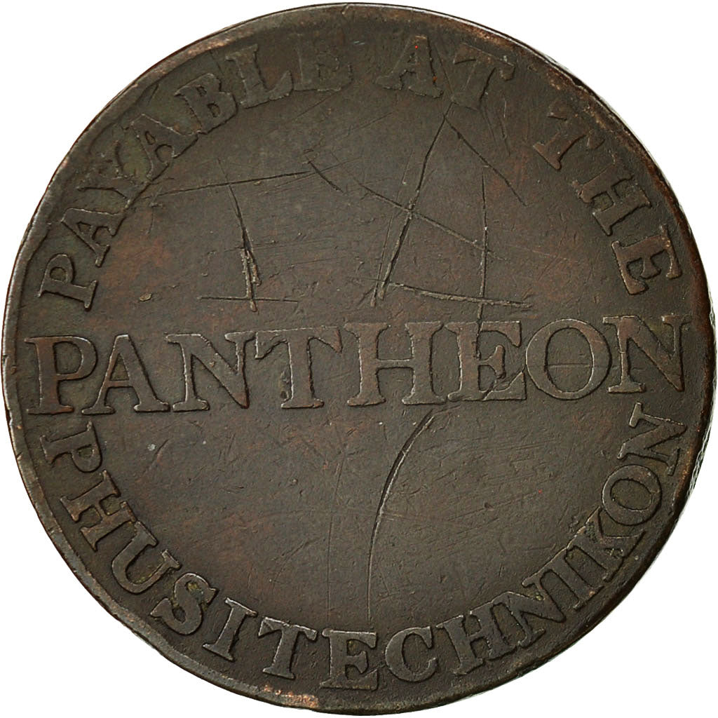 Coin, Ireland, Panthéon, Halfpenny Token, 1802, Dublin, VF(20-25), Copper