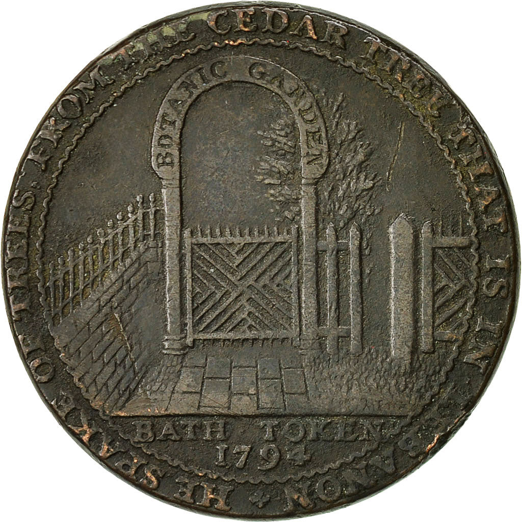 Coin, Great Britain, Somerset, Botanic Garden, Halfpenny Token, 1794, Bath