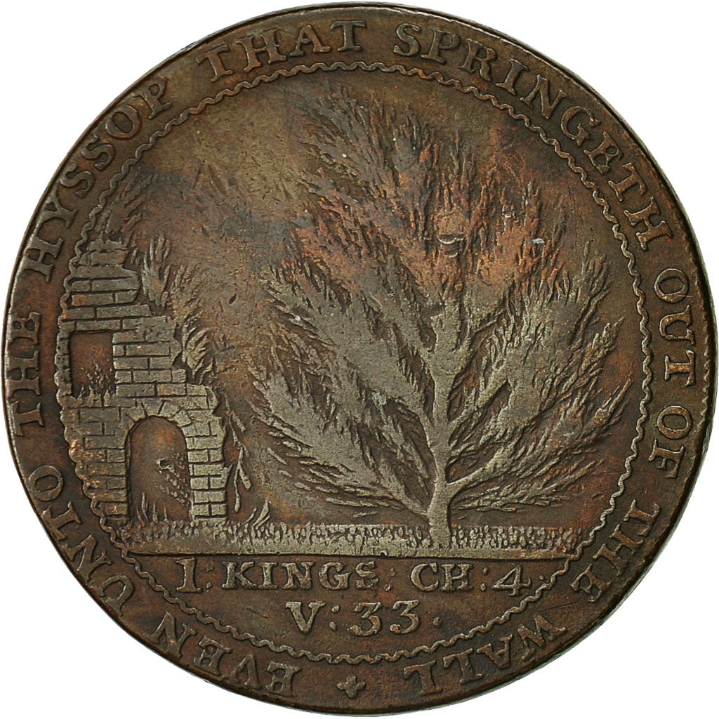 Coin, Great Britain, Somerset, Botanic Garden, Halfpenny Token, 1794, Bath