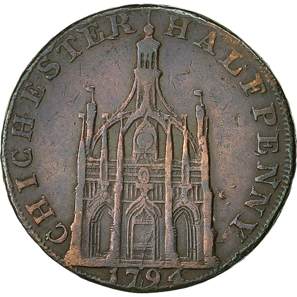 Coin, Great Britain, Sussex, Halfpenny Token, 1794, Chichester, EF(40-45)