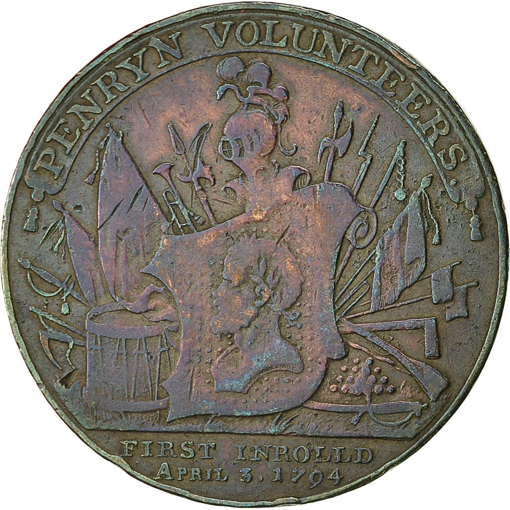 Coin, Great Britain, Cornwall, Halfpenny Token, 1794, Penryn, EF(40-45), Copper