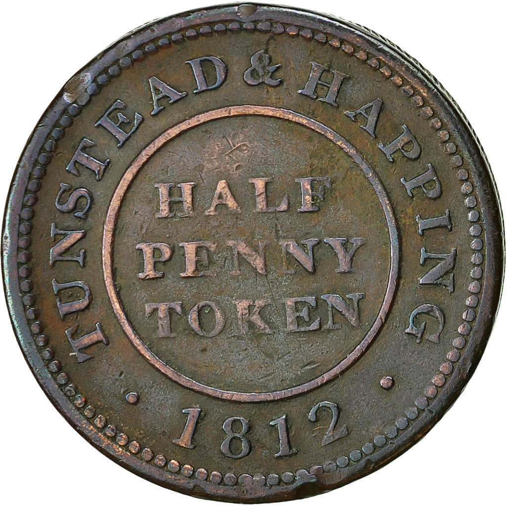 Coin, Great Britain, Norfolk, Tunstead & Happing, Halfpenny Token, 1812