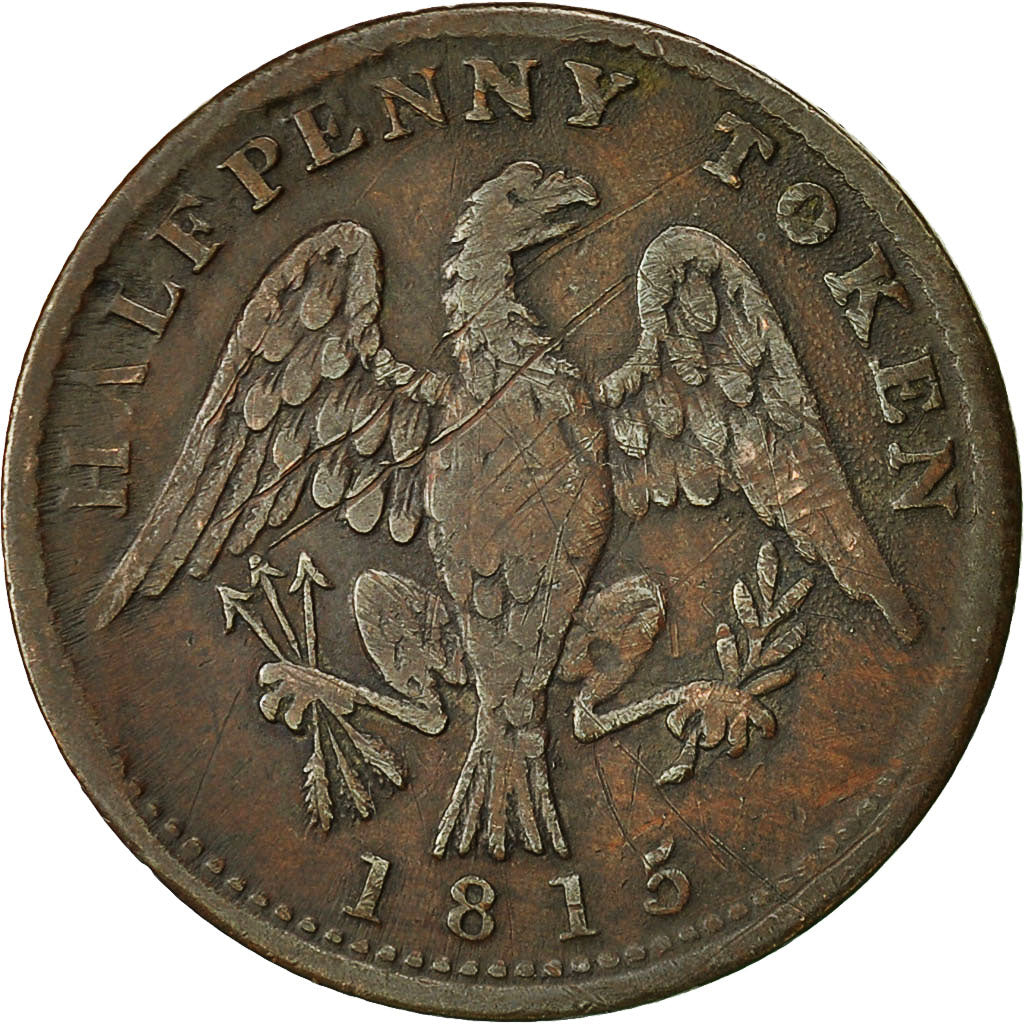 Coin, Canada, LOWER CANADA, Halfpenny Token, 1815, VF(30-35), Copper