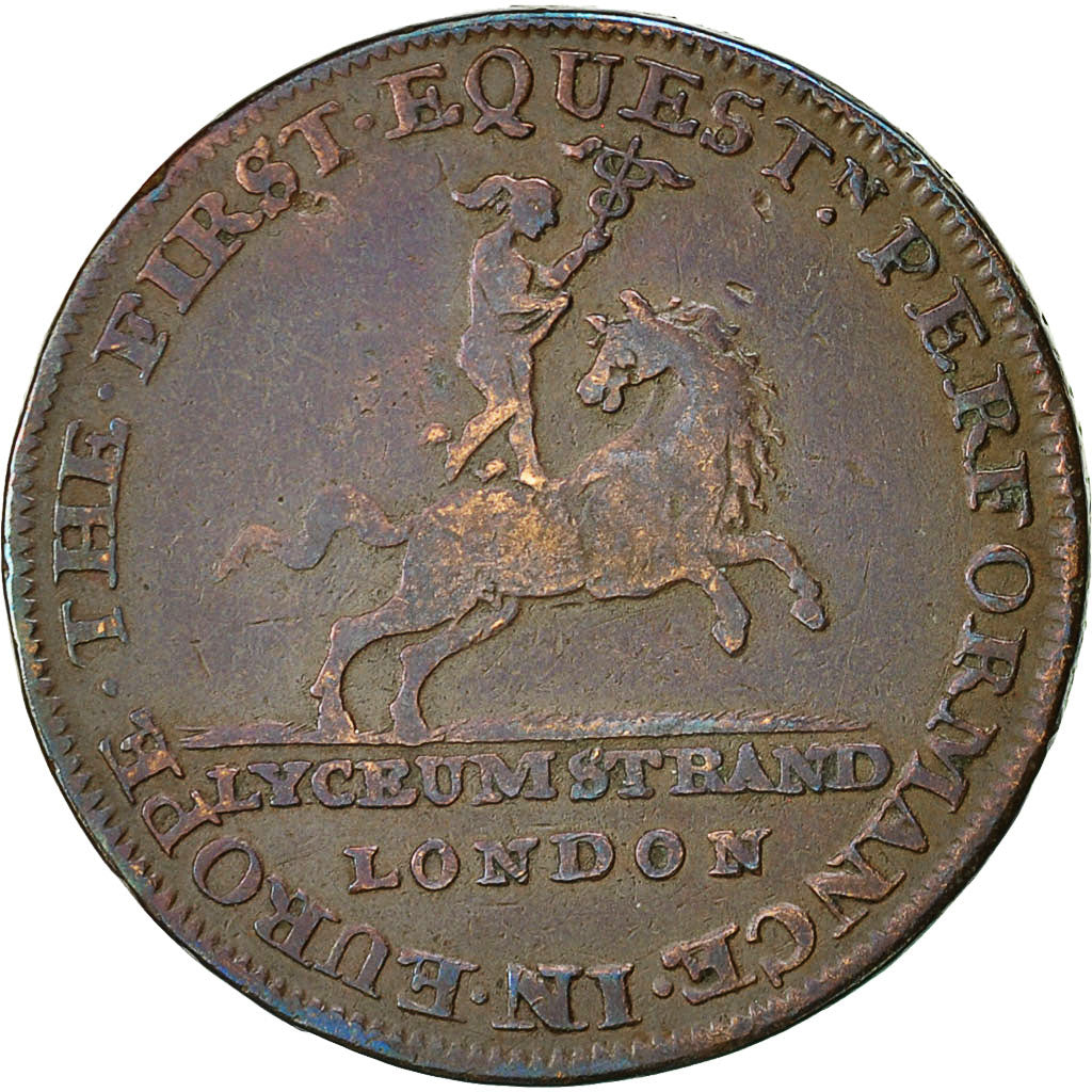 Coin, Great Britain, Lyceum, Halfpenny Token, Middlesex, VF(20-25), Copper