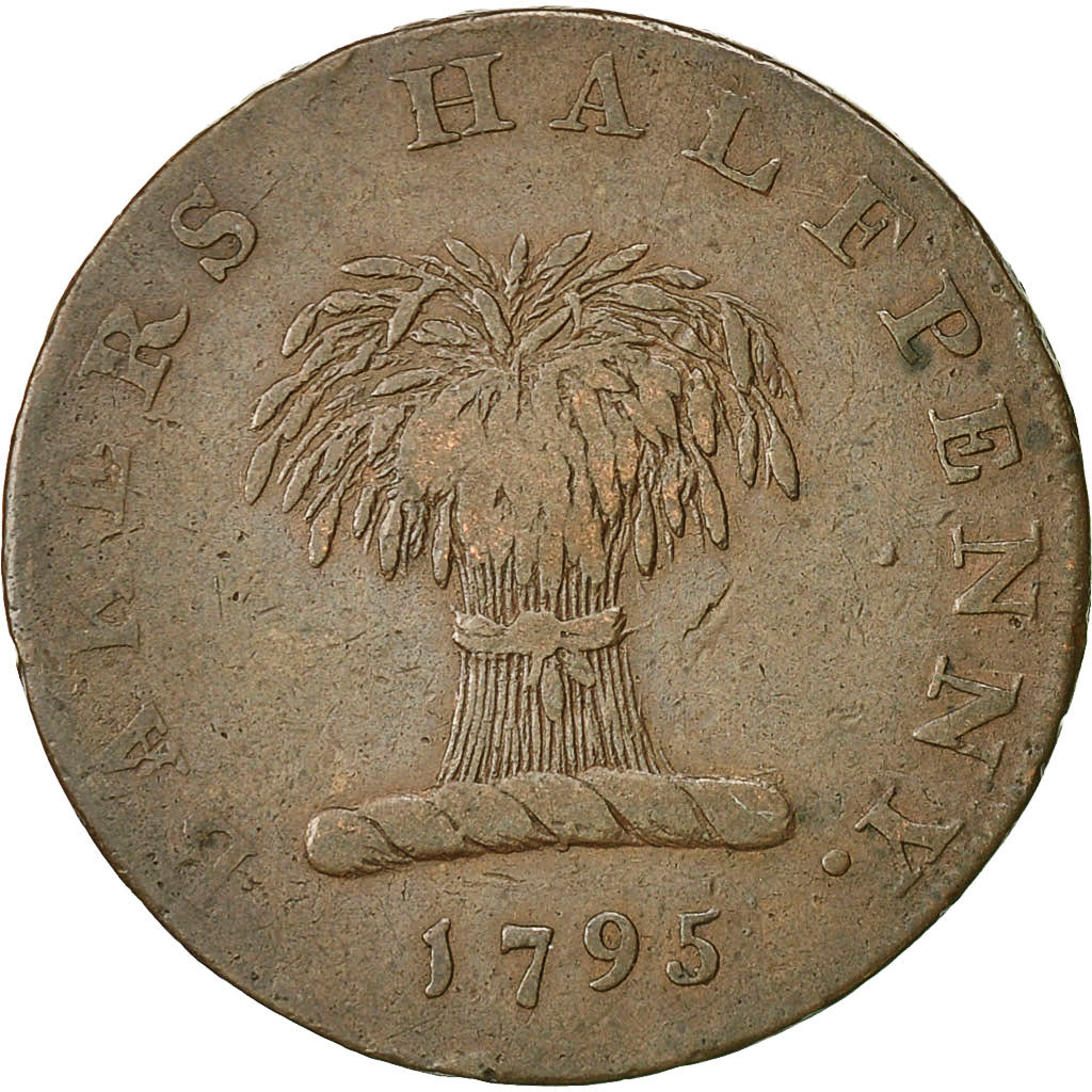 Coin, Great Britain, J. Dennis, Halfpenny Token, 1795, Middlesex, VF(30-35)