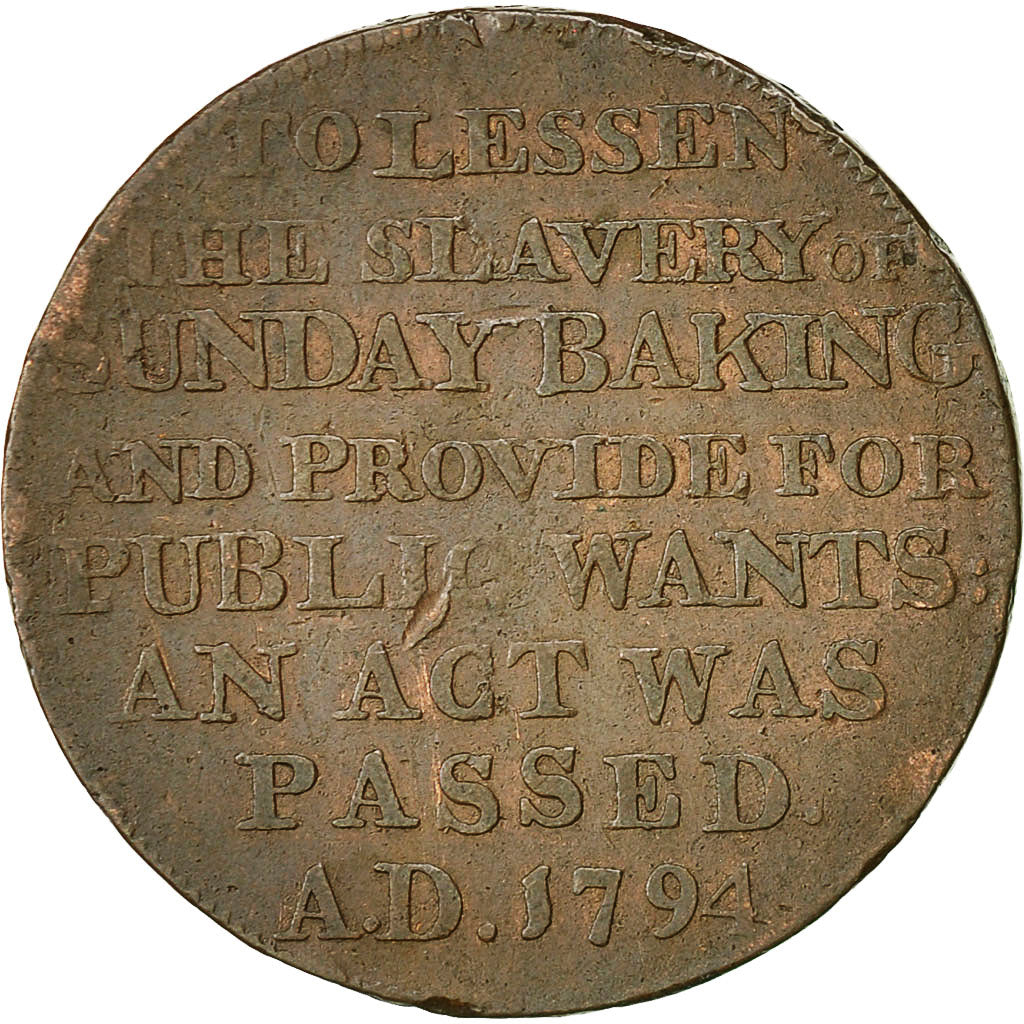 Coin, Great Britain, J. Dennis, Halfpenny Token, 1795, Middlesex, VF(30-35)