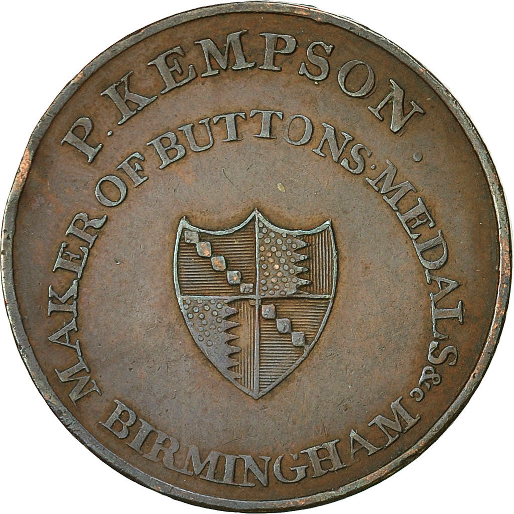 Coin, Great Britain, Warwickshire, P Kempson, Halfpenny Token, 1774, Birmingham