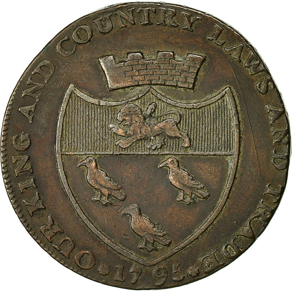 Monnaie, Grande-Bretagne, Kent, Halfpenny Token, 1795, Canterbury, TTB, Cuivre