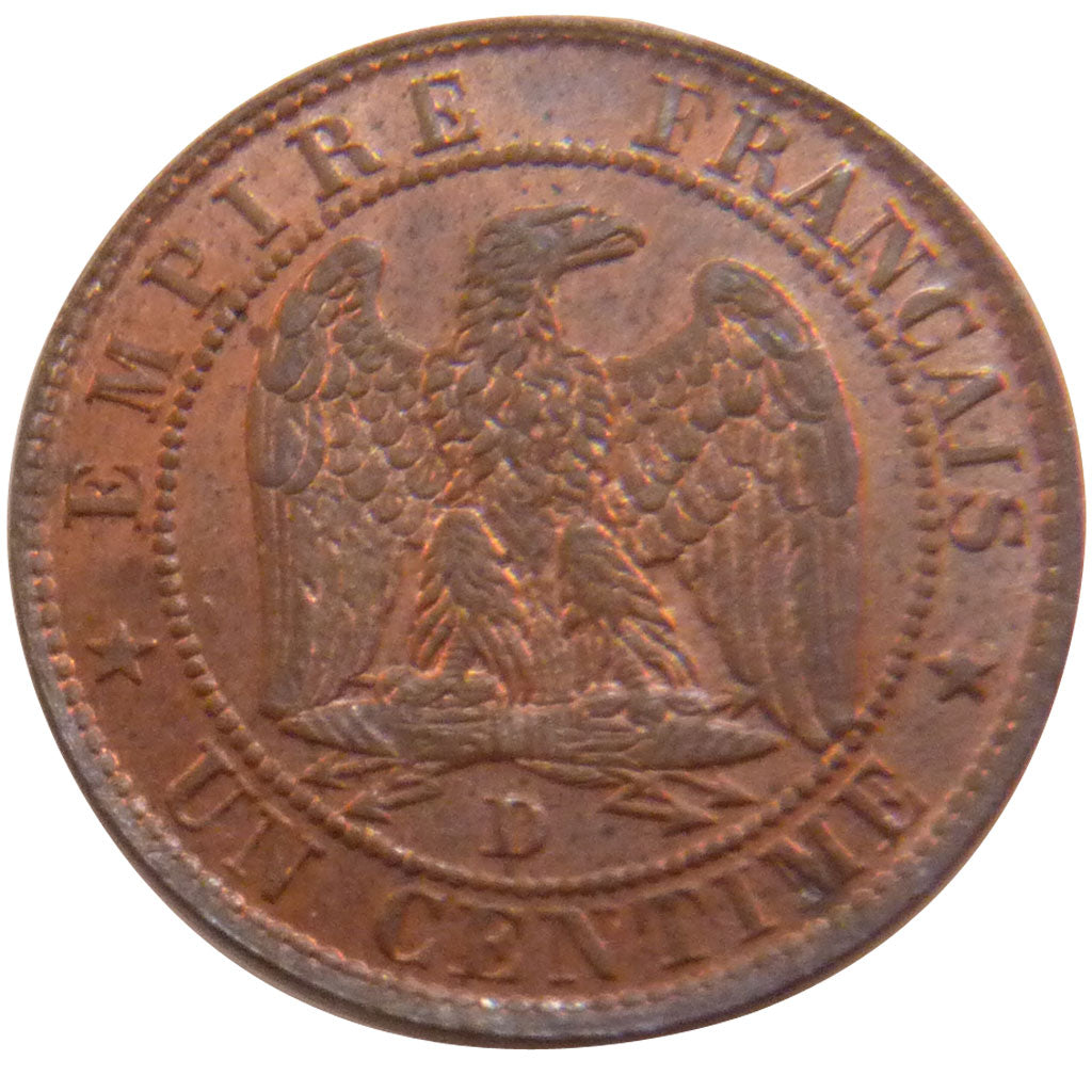 FRANCE, Napoléon III, Centime, 1853, Lyon, KM #775.4, AU(55-58), Bronze, Gadoury