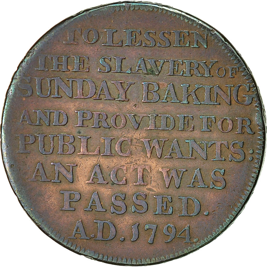 Moneta, Gran Bretagna, J. Dennis, Halfpenny Token, 1795, Middlesex, MB+, Rame