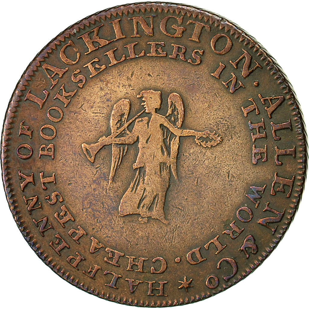 Coin, Great Britain, J Lackington, Halfpenny Token, 1795, Middlesex, VF(30-35)