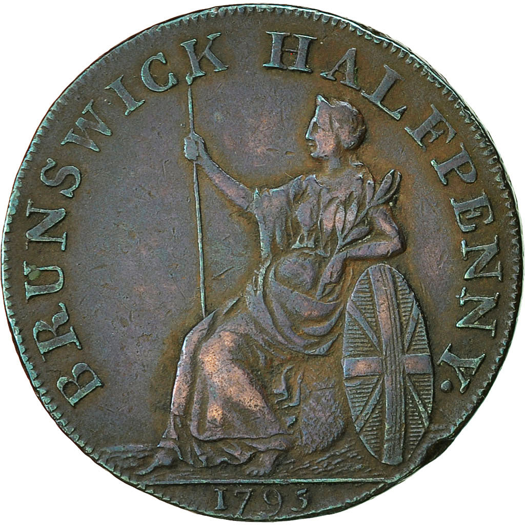 Coin, Great Britain, J Kilvington, Halfpenny Token, 1795, Middlesex, EF(40-45)