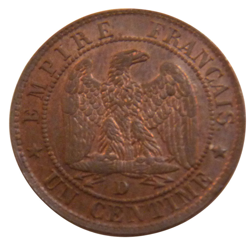 FRANCE, Napoléon III, Centime, 1853, Lyon, KM #775.4, AU(55-58), Bronze, Gadoury
