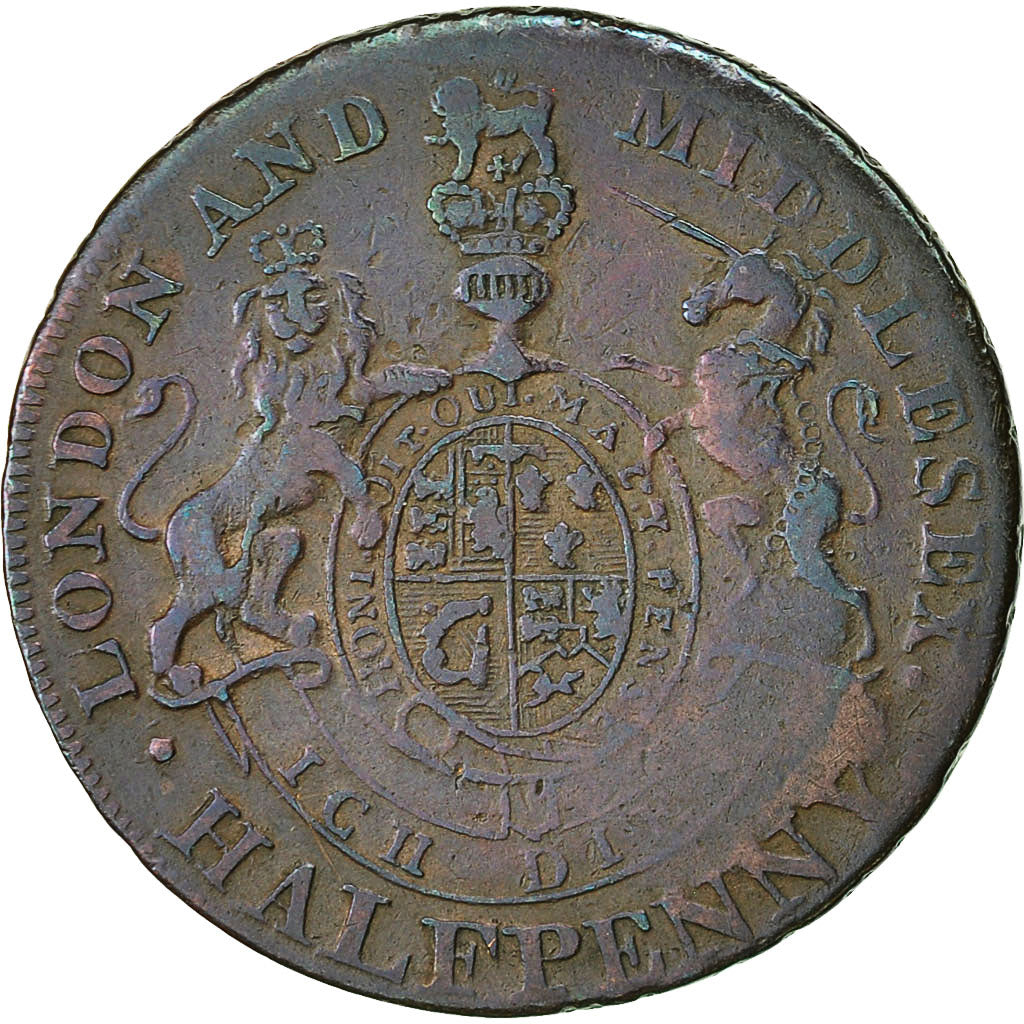 Moneda, Gran Bretaña, National Series, Halfpenny Token, Middlesex, MBC, Cobre