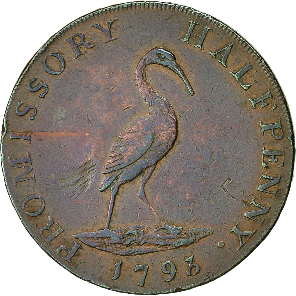 Moneta, Gran Bretagna, Hampshire, Halfpenny Token, 1793, Petersfield, BB, Rame