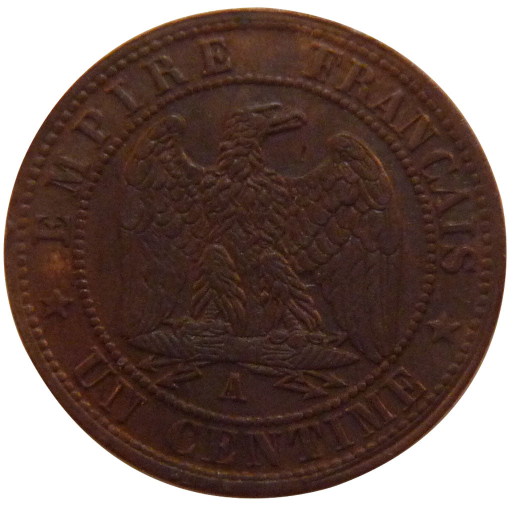 FRANCE, Napoléon III, Centime, 1854, Paris, KM #775.1, AU(50-53), Bronze, Gadour