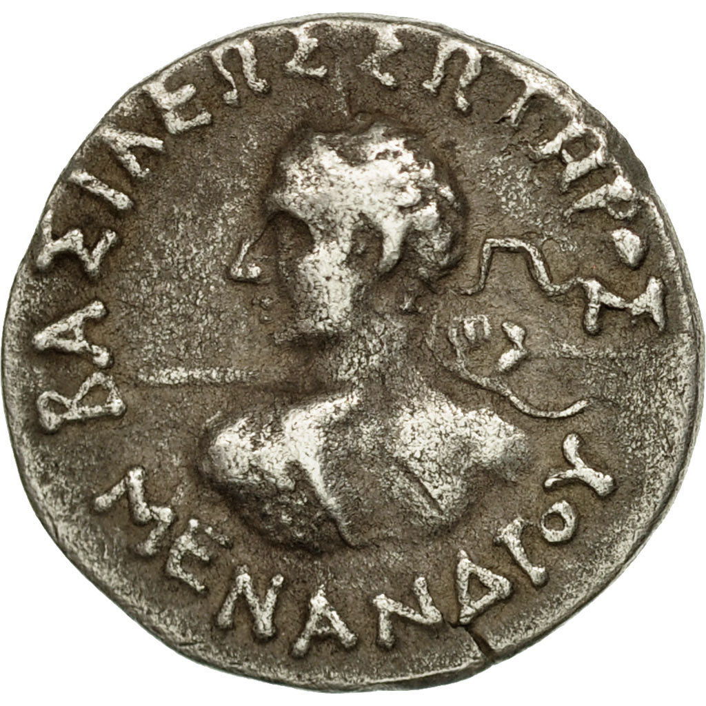Coin, Baktrian Kingdom, Menander, Drachm, EF(40-45), Silver, HGC:12-193
