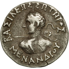 Coin, Baktrian Kingdom, Menander, Drachm, EF(40-45), Silver, HGC:12-193
