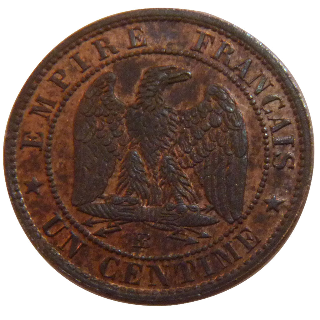 FRANCE, Napoléon III, 1 Centime, 1854, Strasbourg, AU(55-58), Bronze, Gadoury #.