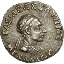Coin, Baktrian Kingdom, Menander, Drachm, AU(55-58), Silver, HGC:12-191