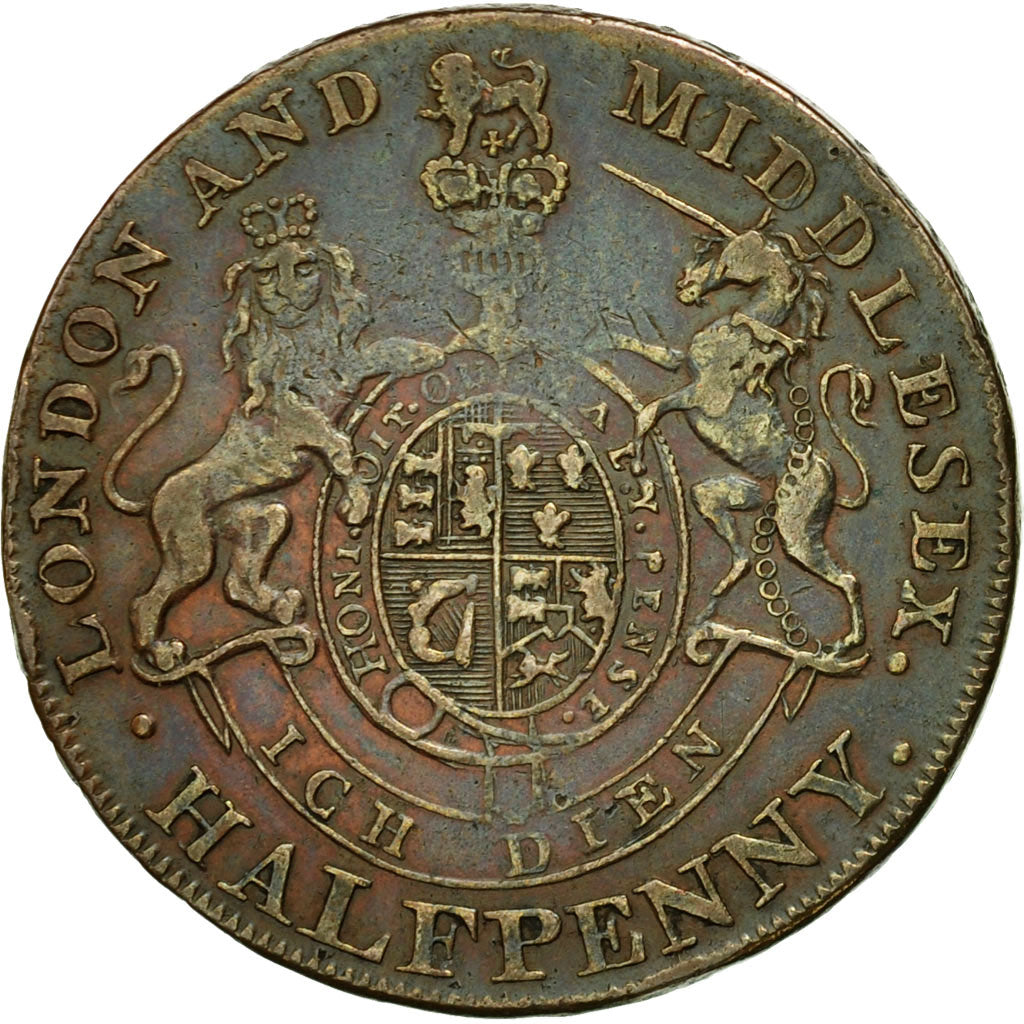 Coin, Great Britain, National Series, Halfpenny Token, Middlesex, EF(40-45)