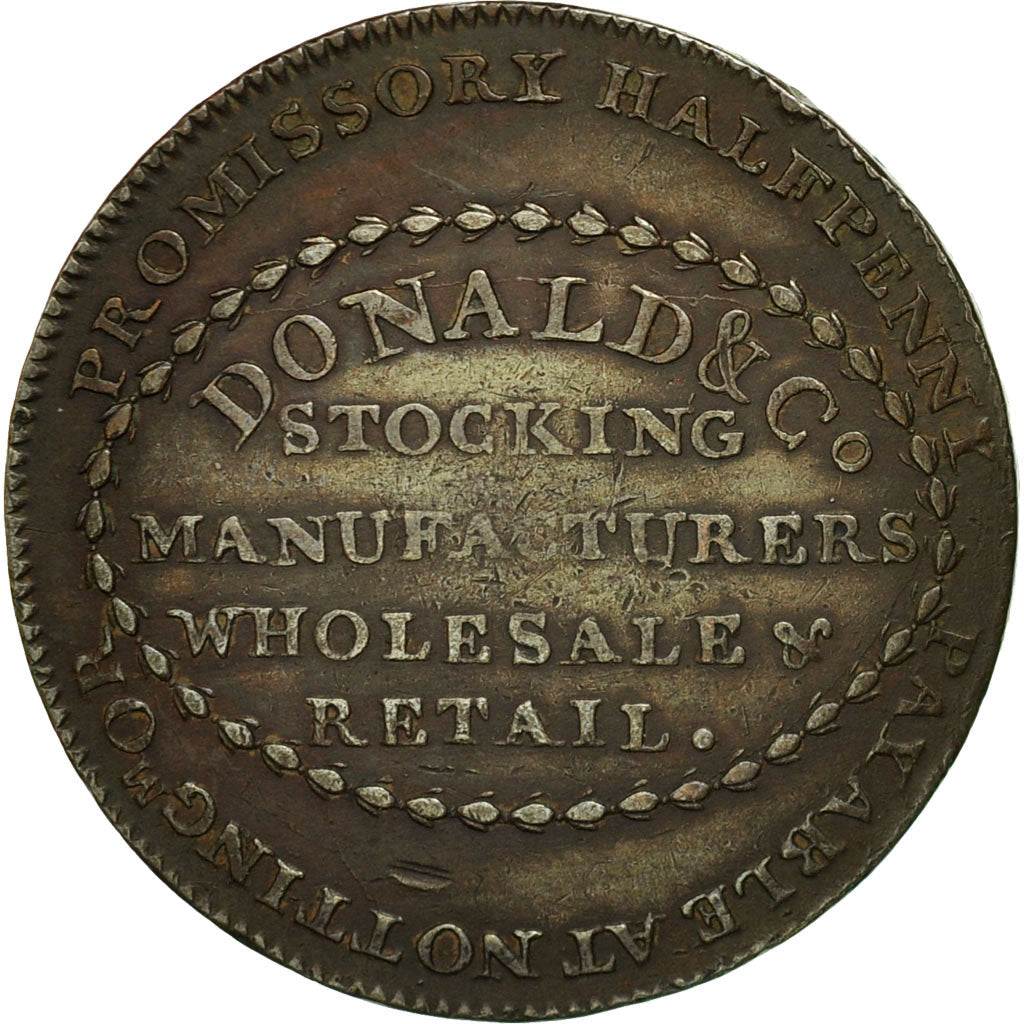 Coin, Great Britain, Nottinghamshire, Donald & Co, Halfpenny Token, 1792