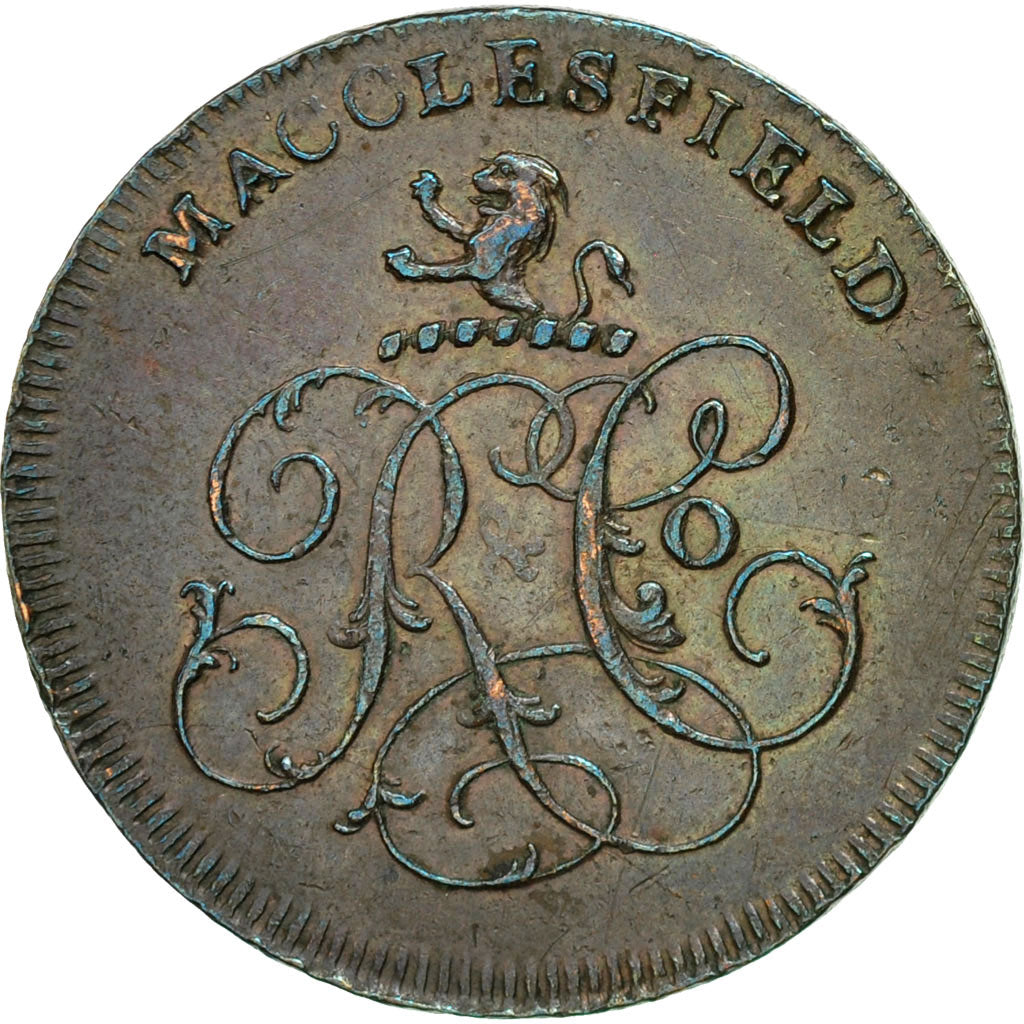 Coin, Great Britain, Cheshire, Halfpenny Token, Macclesfield, AU(50-53), Copper