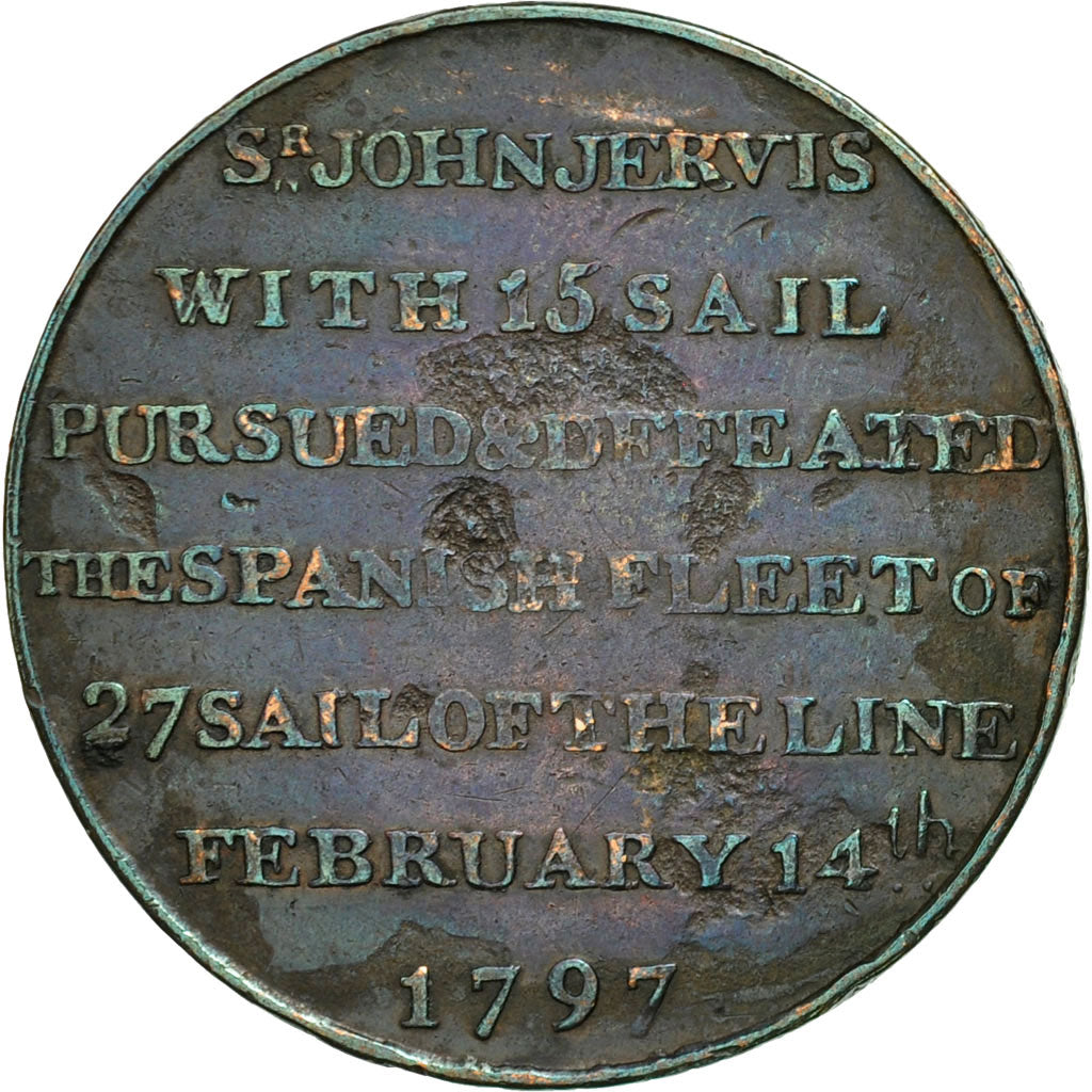 Monnaie, Grande-Bretagne, Hampshire, Halfpenny Token, 1797, Portsmouth, TB+