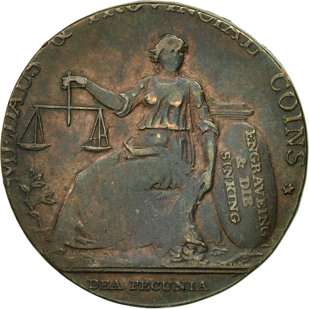 Münze, Großbritannien, Warwickshire, John Wilkinson, Halfpenny Token, Mule