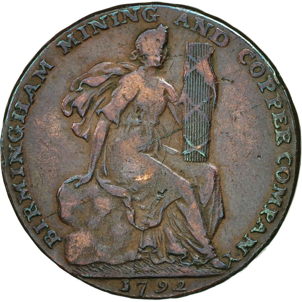 Coin, Great Britain, Birmingham Mining & Copper Company, Halfpenny Token, 1792