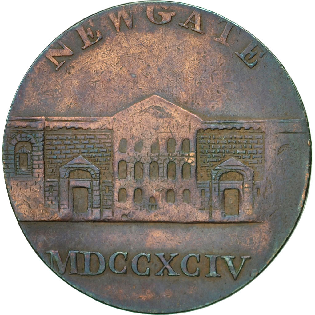 Coin, Great Britain, Newgate Prison, Halfpenny Token, 1794, Middlesex