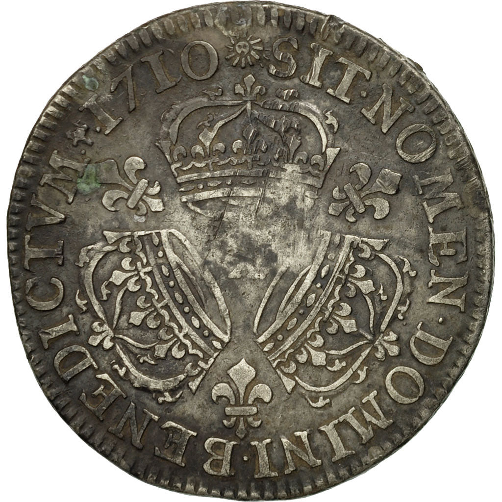 Monnaie, France, Louis XIV, 1/4 Écu aux 3 couronnes, 1710, Amiens, Rare, TB
