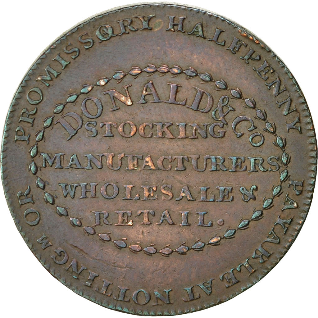 Coin, Great Britain, Nottinghamshire, Donald & Co, Halfpenny Token, 1792