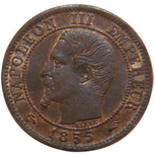 FRANCE, Napoléon III, Centime, 1855, Paris, KM #775.1, AU(55-58), Bronze, Gadour